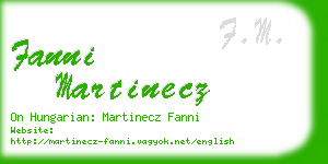 fanni martinecz business card